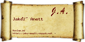 Jakó Anett névjegykártya
