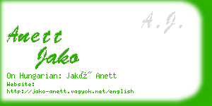 anett jako business card